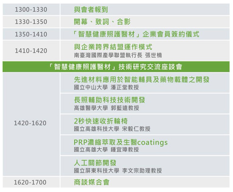 智慧健康照護醫材技術交流暨媒合會